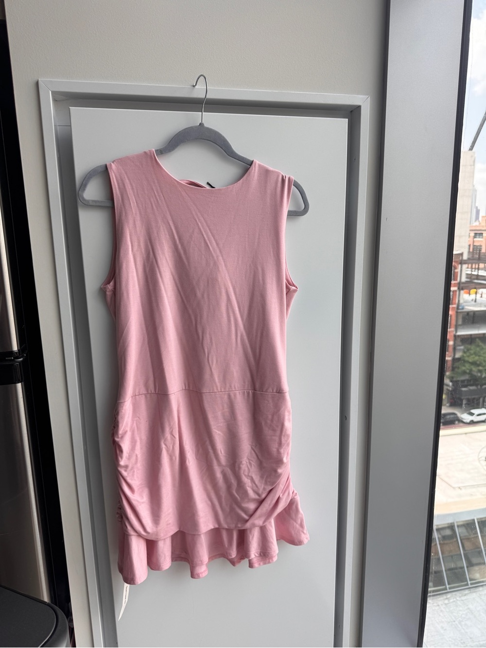 Reformation Amelia Pink Mini Dress NWT Sleeveless Ruched Bodycon XL